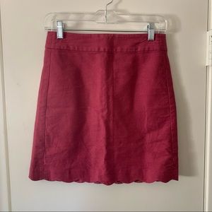 LOFT hot pink scallop edge pencil skirt
